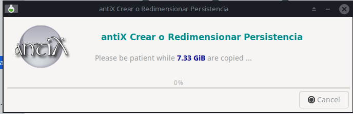 mensaje de que esperes mientras es copiado